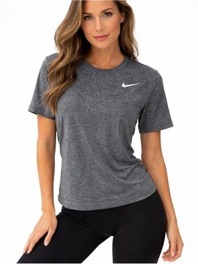 Nike Dri-Fit Heathered Gray Short Sleeve Tee Women’s Size XL